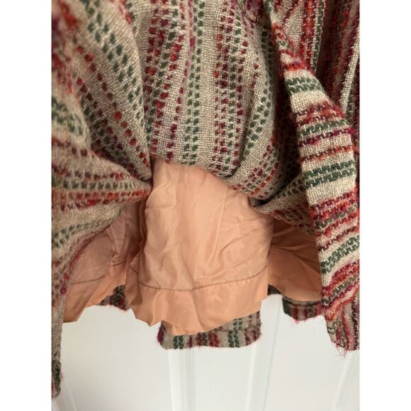 American Vintage high waisted pleated boucle striped midi skirt size small - Picture 12 of 16